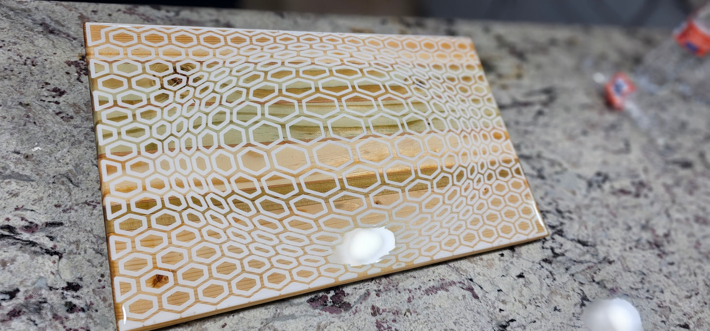 Hexagonal - Sphere 3D - Charcuterie Board with resin epoxy